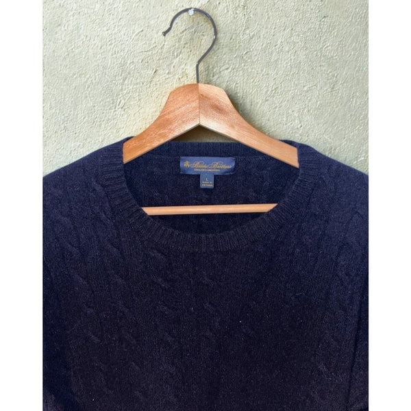 Brooks Brothers English Lambswool Cable Knit Sweater Blue Men’s Size L