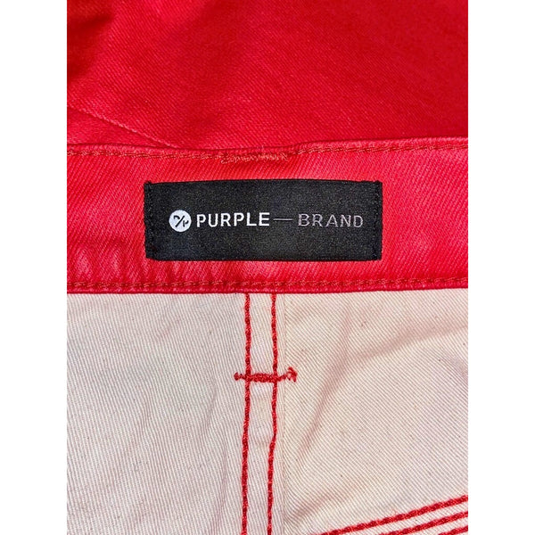 Purple Brand P001 Red Patent Leather Film Jeans Men’s 34x33 Skinny Low Rise