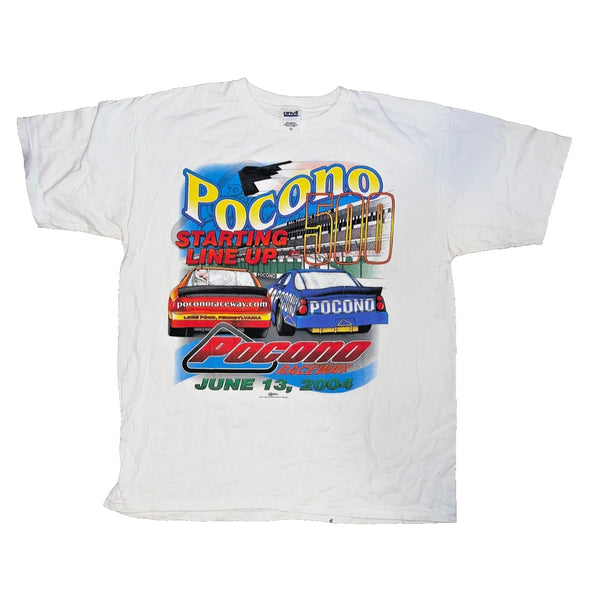 Nascar 2004 Pocono 500 Raceway Starting Line Up Tshirt Mens Sz. L Vintage