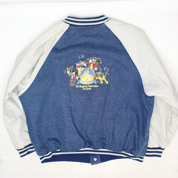 Walt Disney World Denim Jacket Sz. XL Adult Happiest Celebration Earth Coat