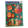 Halloween Cats & Dogs Plastic Window Clings Vintage NOS