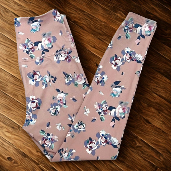 Beyond Yoga Olympus High Rise Impressionist Floral Blush Legging Activewear L