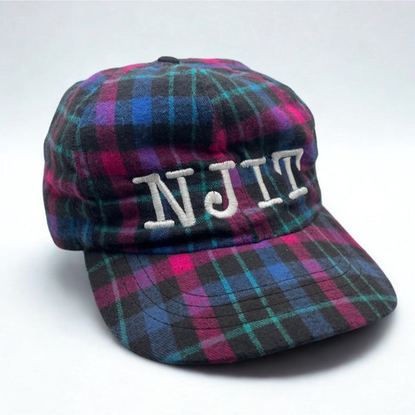NJIT New Jersey Institute of Technology Plaid Flannel Hat Strapback Vintage Cap
