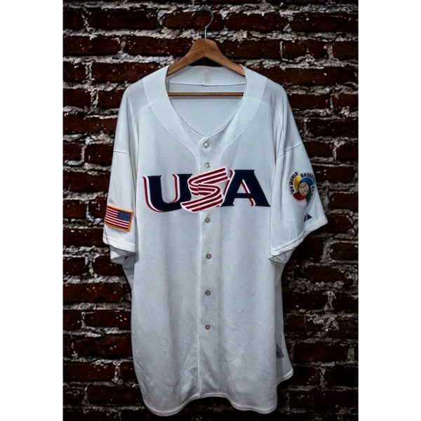 Team USA 2006 WBC Jersey Majestic Authentic Sewn USA Sz 60 (3XL) White MLB