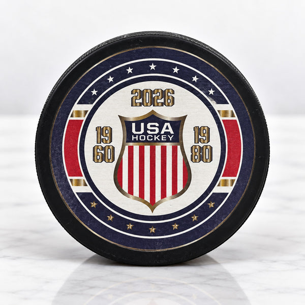 USA Hockey 2026 Olympic Gold Medal APEX Puck Miracle 1980 1960 New