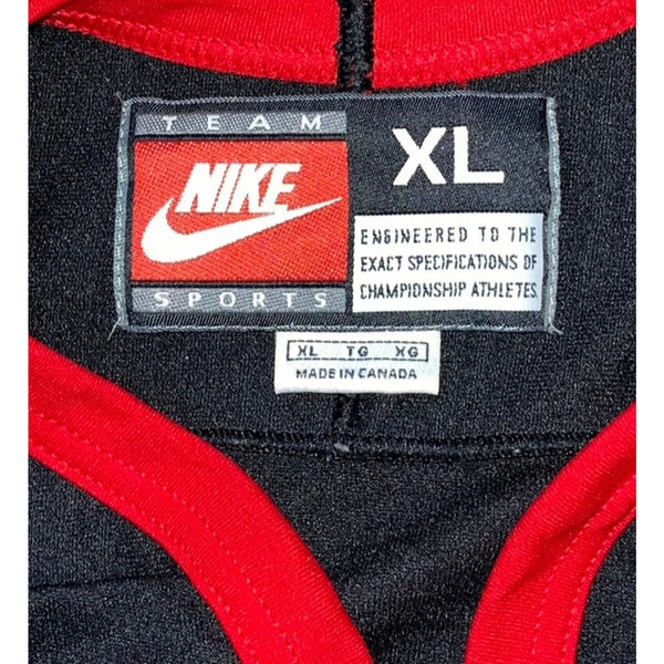 Nike Team Canada Hockey Jersey Black Red Maple Leaf Made in Canada XL Vintage