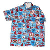 St Lous Cardinals Shirt Mens XL Blue Hawaiian Aloha All Over Print Logo Camp