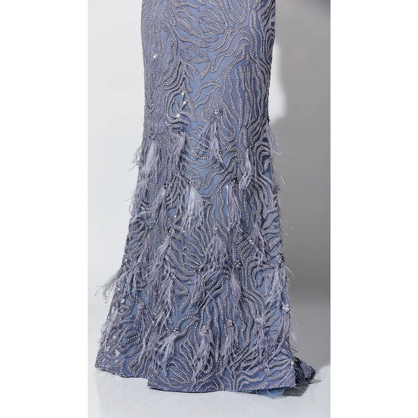 Ivonne D Exclusively for Mon Cheri 119D52 Feather Skirt Formal Dress 12 (SAMPLE)