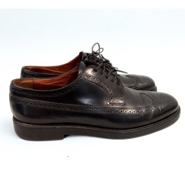 Polo Ralph Lauren Asher Wingtip Oxford Shoes Black Leather Italy Men's 9.5 D