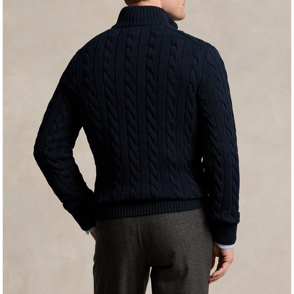 Polo Ralph Lauren Cable Knit 1/4 Zip Sweater Navy Blue Cotton 2XL NWT