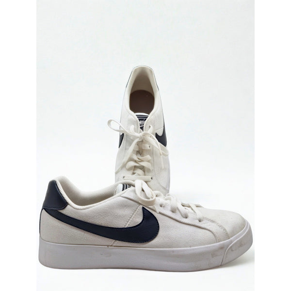 Nike Womens Court Royal AC Canvas Tennis Shoe CD5405 100 White Black Sz 10 EUC