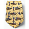 Burberry Silk Tie Fishing Fly Fisherman Scene Yellow Made In Italy Luxury