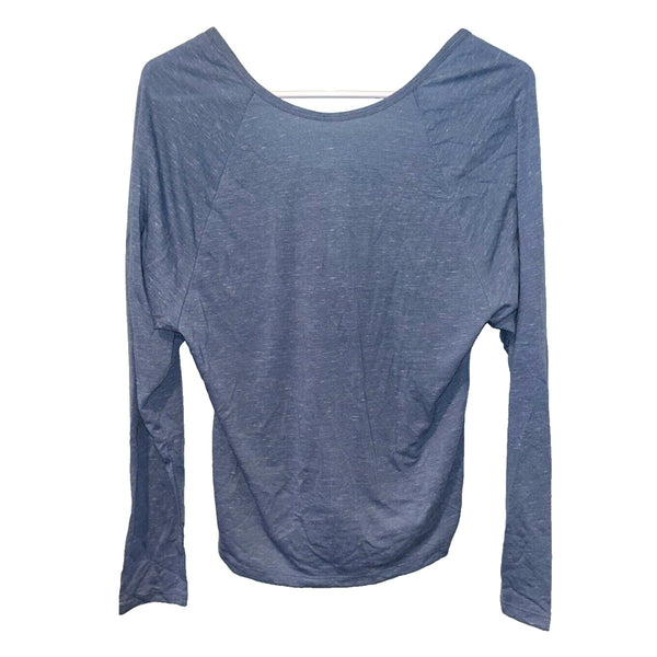 Victorias Secret Sport Blue Strappy Long Sleeve Criss Cross Back Athletic T Sz S