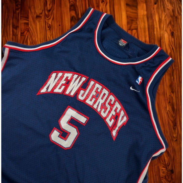 Jason Kidd New Jersey Nets Nike Swingman Jersey 4XL +2 Blue NBA EUC Y2K