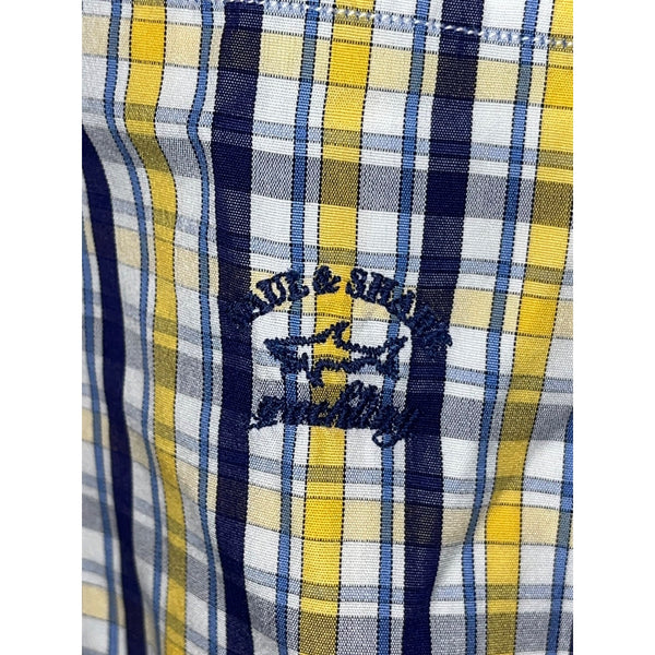 Paul & Shark Yachting Plaid Shirt Men’s 39/15.5 M Short Sleeve Button Down Italy