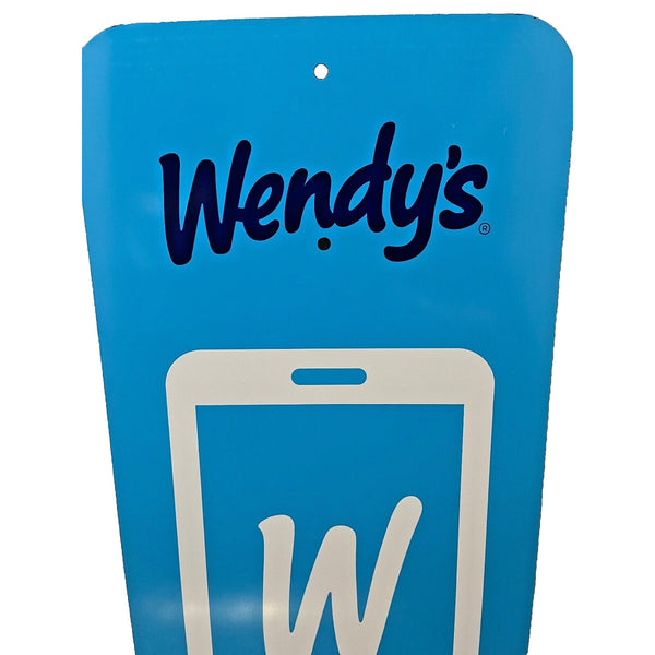 Wendy's Metal Restaurant Mobile Order Parking Sign Direct From Store