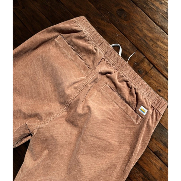 Vuori Optimist Pants Mens Large Camel Corduroy Drawstring Stretch Casual V440 NW