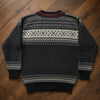 Dale of Norway Setesdal Lusekofte Pullover Sweater Sz. M Black White 100% Wool