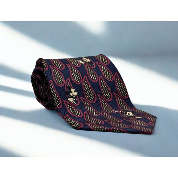 Mickey Mouse Vintage Mickey Inc 4″ x 59″ Graphic Tie Hidden Mickey 100% Silk