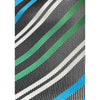Eton Silk Neck Tie Made in England Blue Green Black White Striped Luxury Tie