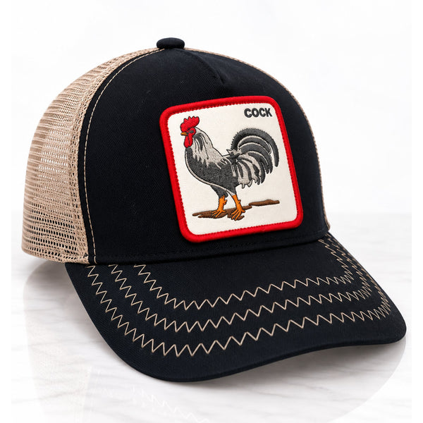 Goorin Bros The Cock Rooster Trucker Hat Snapback Cap NWT The Farm Black