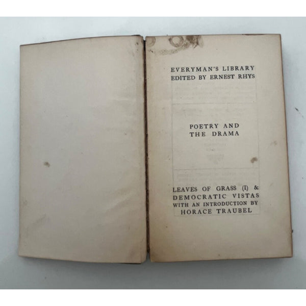 Leaves of Grass Vol 1, & Democratic Vistas, Walt Whitman, Everyman/EP Dutton