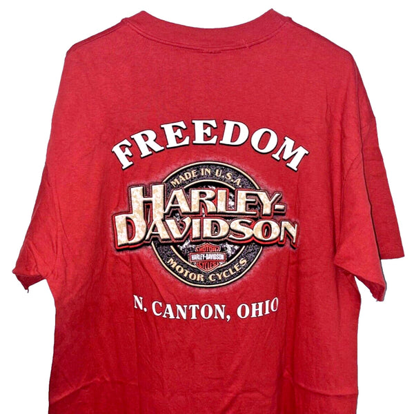 Harley Davidson Freedom North Canton Ohio XL Hanes Beefy-T Biker T