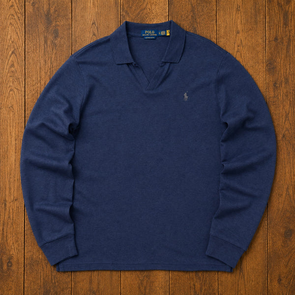Polo Ralph Lauren Classic Fit Soft Cotton Johnny Collar Polo Shirt Navy L NWT