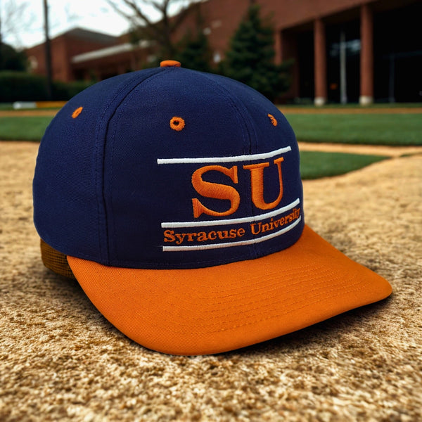 Syracuse University Orange Vintage 90s The Game Snapback Hat Navy Orange SU