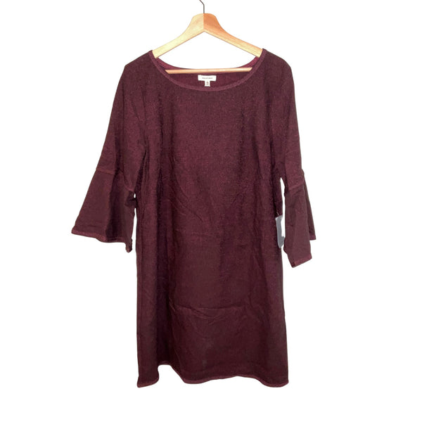 Max Studio Maxi Black Wine Dress Trumpet Sleeves Sz. XL NWT 8910J66