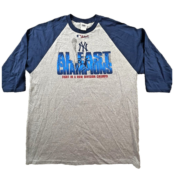New York Yankees 2005 AL East Champions MLB Lee Sport 3/4 Sleeve T-Shirt Sz. XL
