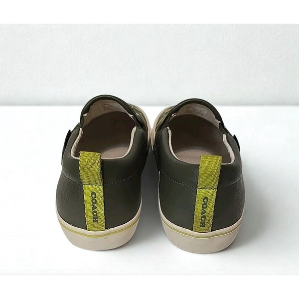 Coach CA283 Printed Pebble Skate Sneakers Army Green Men’s Sz 9.5D NIB