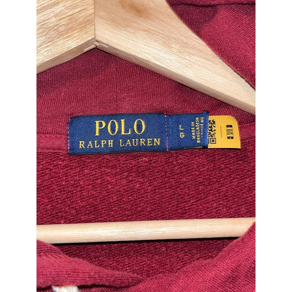 Polo Ralph Lauren RL Fleece Hoodie Burgundy Mens Size L