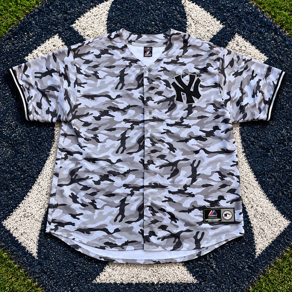 New York Yankees Majestic Camo MLB Baseball Jersey 4XLT 4XL Tall Rare