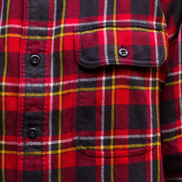 CC Filson Vintage Flannel Work Shirt 11010689 Red Black Gold Plaid Men’s Small