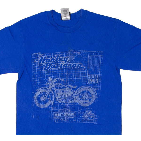 Harley Davidson Portsmouth, Virginia Marines Blueprint XL Rare Biker T Shirt Tee