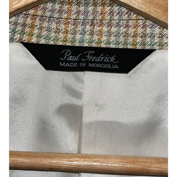 Paul Fredrick Linen Silk & Wool Pastel Herringbone Blazer Sports Coat Sz 48L