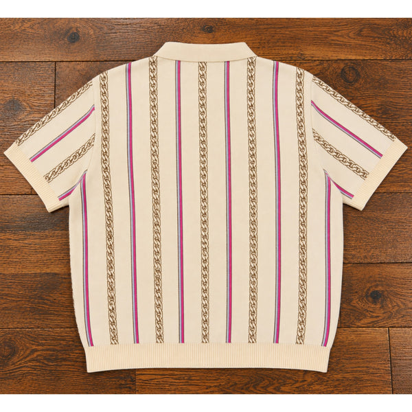 Ice Cream BBC Chain SS Polo Sweater Men's M NWT Jacquard Knit Running Dog $185