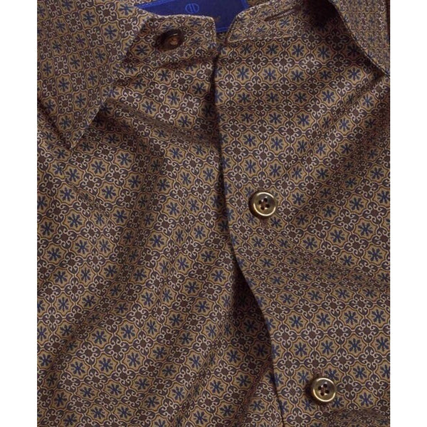 David Donahue Vicuna Geometric Print Sport Shirt Men's M NWT MSRP $165