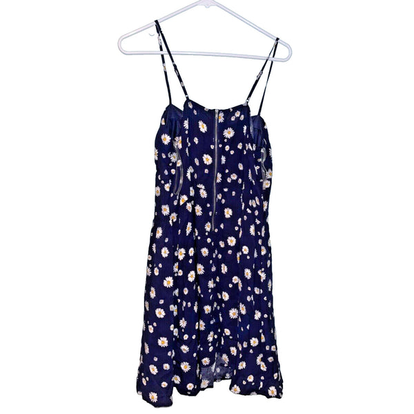 Love Fire Dress Women XL Blue Floral Daisy Sleeveless NWT