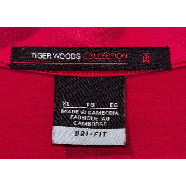 Tiger Woods Collection Nike Golf Polo Shirt Red Dri-Fit XL EUC