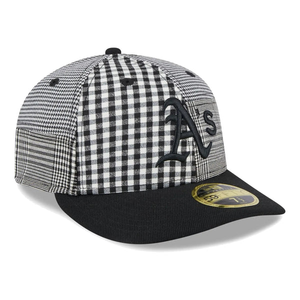 Oakland Athletics Patch Plaid On-Field Low Profile Fitted Hat Sz. 7 3/8 RARE