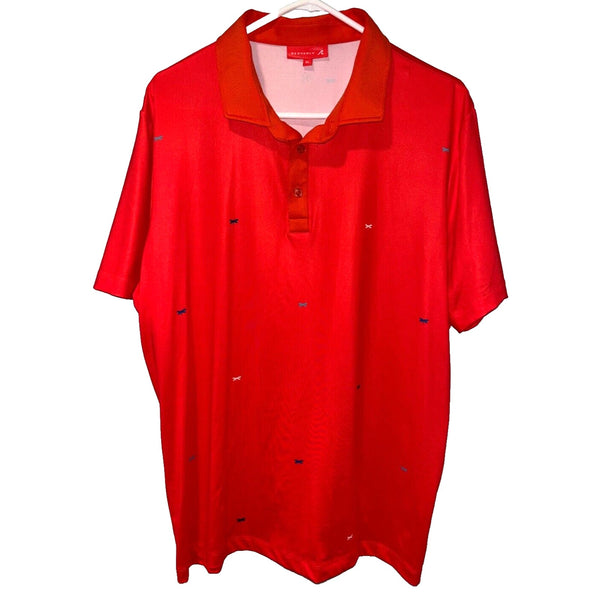 Redvanly Polo Shirt Mens XL Red Spotted Performance Stretch Golf Activewear