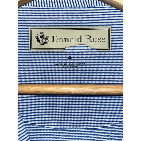 Donald Ross Sport Dye Fore Casa De Campo Golf Polo Blue Stripe XL EUC