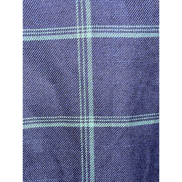 Charles Tyrwhitt Dress Shirt Non Iron Classic Fit Check Heavy Cotton Denim Sz. L