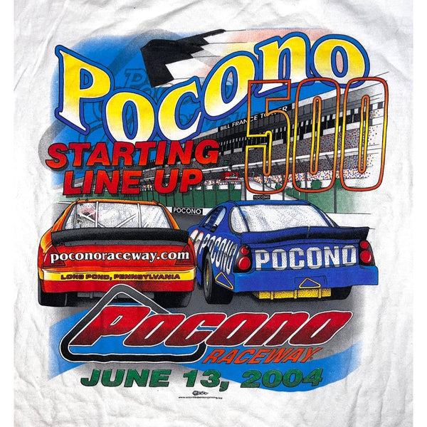 Nascar 2004 Pocono 500 Raceway Starting Line Up Tshirt Mens Sz. L Vintage