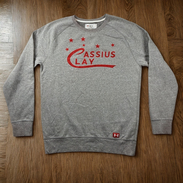 Under Armour Roots of Fight Cassius Clay Crewneck Sweatshirt Gray XL EUC