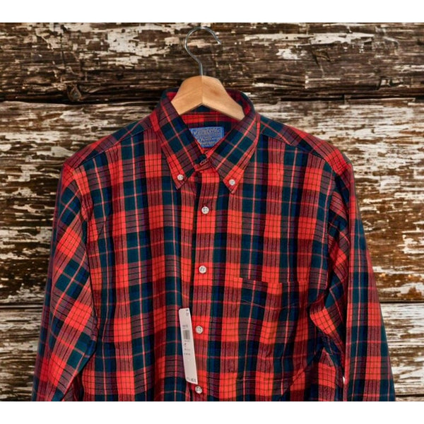 Pendleton Virgin Wool Shirt Red Black Tartan Plaid Made USA M NWT Deadstock VNTG