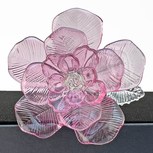 Waterford Fleurology Lavender Rose Crystal Sculpture 14.75" Jeff Leatham NIB