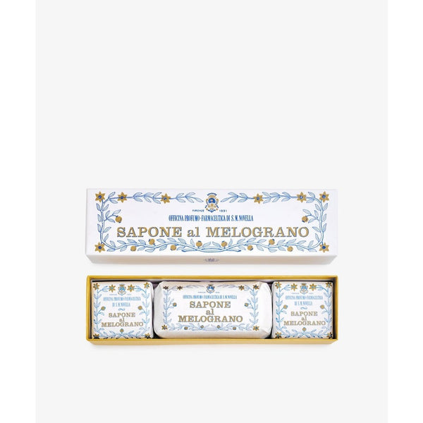 Santa Maria Novella Melograno Soap Set 3 Bar Gift Box 100g 200g NIB Italy